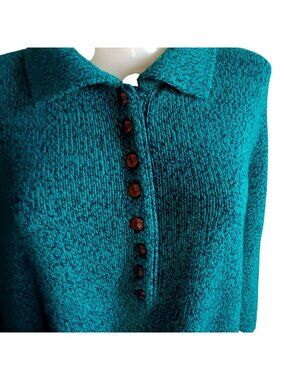True Vintage Sweater Venezia Sportswear Pullover Green Knit OSFA One Size 90s